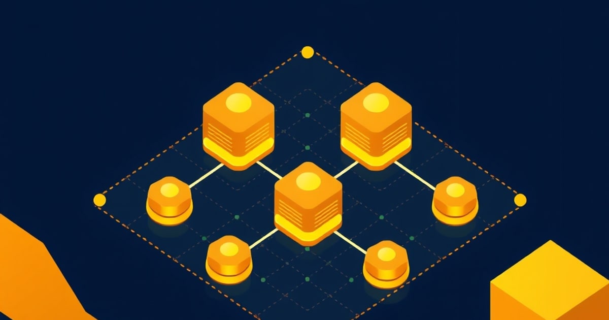 Isometric four-layer monitoring framework tracking software health, data quality, model quality, and business KPIs